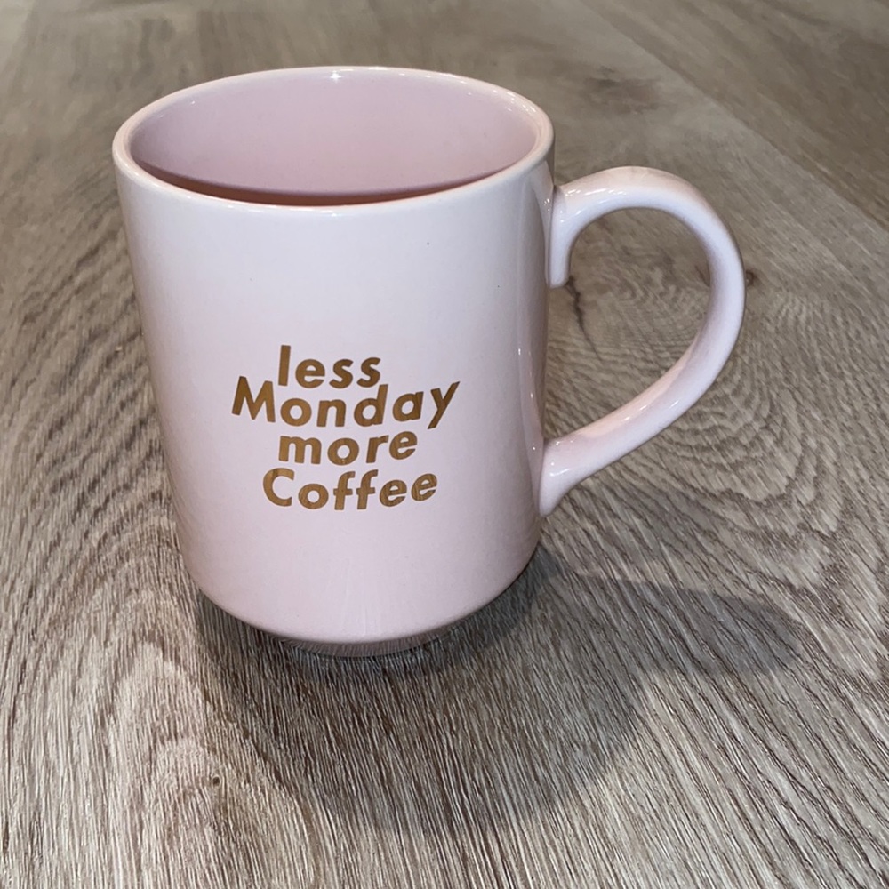 Pastel “Less Monday More Coffee” Pink Mug